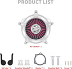 HDBUBALUS Motorcycle CNC Spike Air Cleaner Air Filter Intake System Filter (A-For Sportster XL models 04-22)