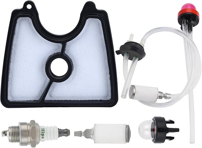 Hipa 125B 545112101 Air Filter 581798001 545081841 Fuel Line Kit for Husq 125B 125BVX 125BX Leaf Blower Jonsered B2126 BV2126 Blower Parts with Primer Bulb Fuel Filter Spark Plug