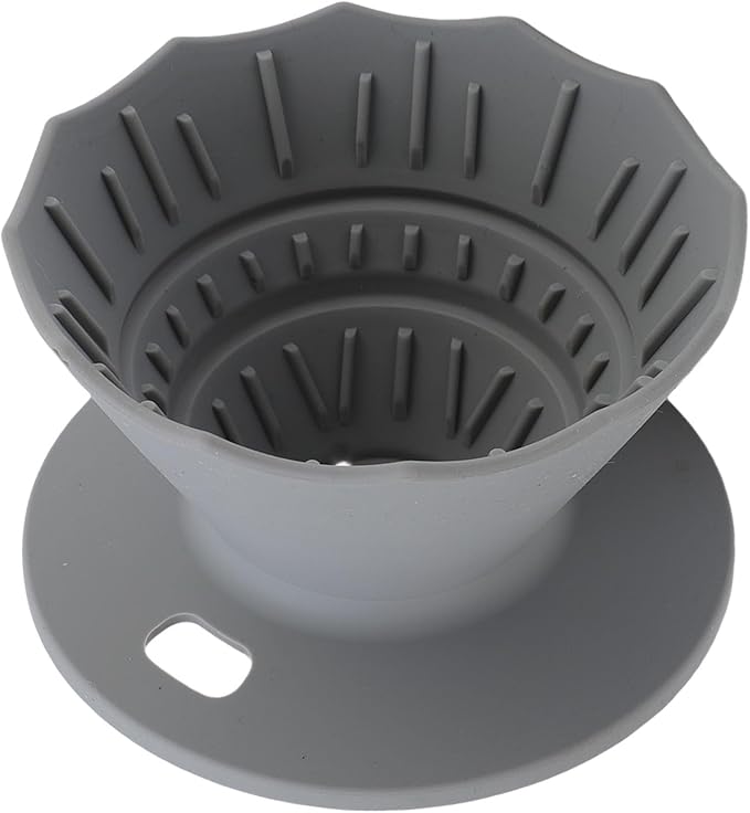 Pour Over Coffee Dripper Silicone Food Grade Portable Hand Brewed Coffee Filter Cup for Travel Outdoor Camping Home Use Lightweight Foldable Easy to Clean Dishwasher Safe Durable (Gray)