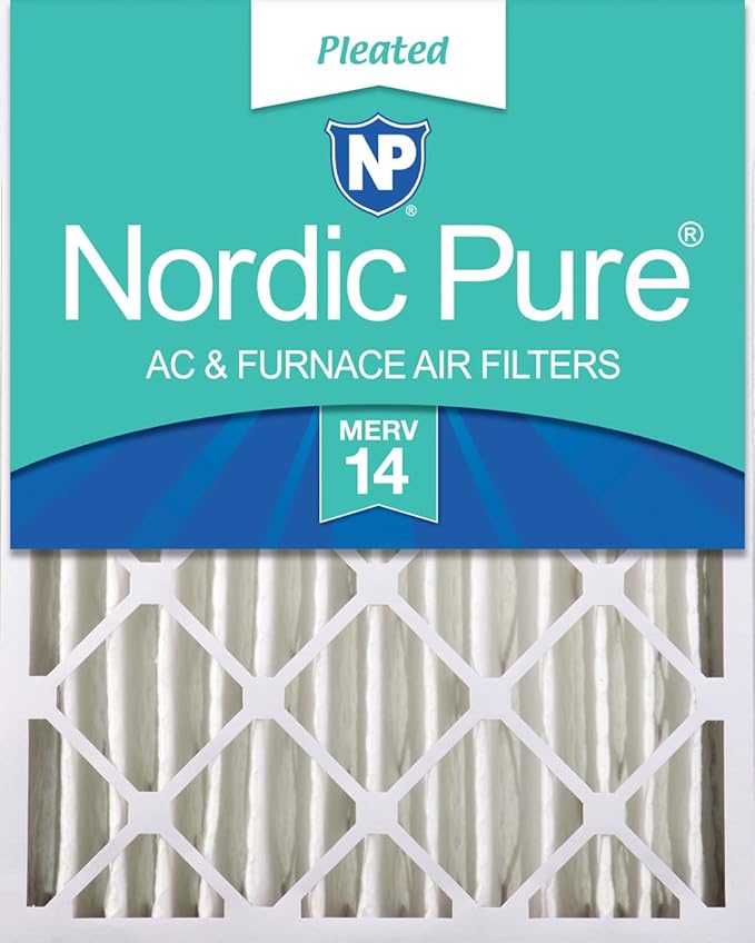 Nordic Pure 20x25x4 (Actual Size: 19 1/2 x 24 1/2 x 3 5/8) Pleated MERV 14 Air Filter 1 Pack