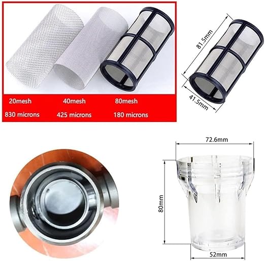 Budget Plastic Water Filter 1/2-1 - Lightweight Pre-Strainer for Fish Tanks, Garden Hose & Outdoor Plumbing(0.75 Inch 40 Mesh in)