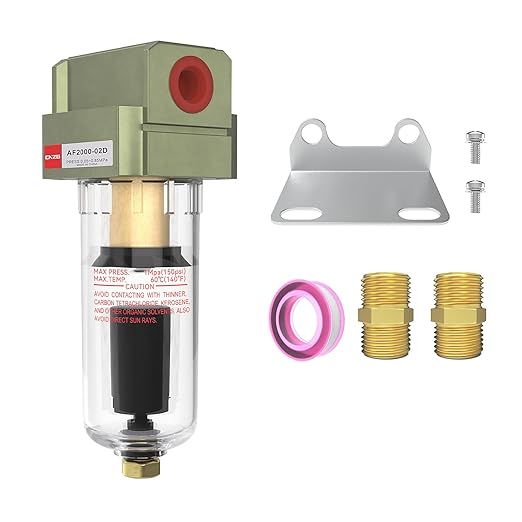 NPT 1/4 Auto Drain Air Pump Filter Pneumatic Water Trap for Air Compressor Oil Separator Compressed Airline Dryer Trap Inline Automatic AF2000-02D