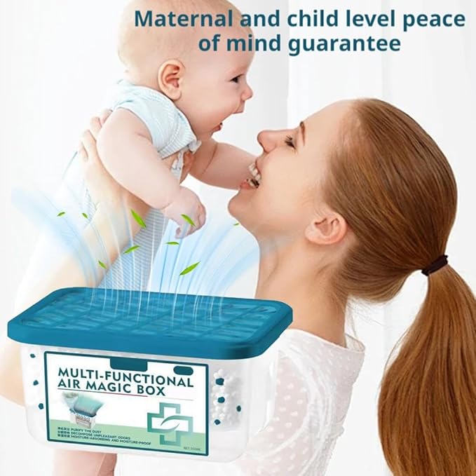 Indoor Air Purification Dust Removal Magic Box, Multi-Functional Air Purification Magic Box, Multi-Purpose Room Deodorizer Automatic Dust-Sucking Dusts Cleaner Boxs, No Electricity & Noise (2pcs)
