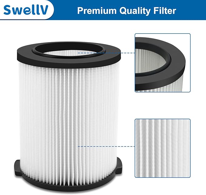 VF4000 Replacement Filter, Standard Wet/Dry Vac Filter Vf4000 Compatible with RIDGID, Vacs Wet Dry 5-20, 6-9 Gal Husky Vacuum & CRAFTSMAN Shop Vacuum 17816 9-17816, 1 Pack