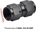 EVIL ENERGY 8AN Female to 8AN Female Straight Swivel Coupler Union Fitting Adapter Aluminum Black 2PCS