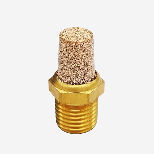 mxuteuk 5pcs 1/4" NPT Brass Pneumatic Muffler Filter Noise Silencer, Hex Sintered Silencer Air Line Fitting XYQ-G-(1-4)