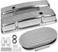 Tall Valve Covers For SBC 283 305 327 350 400 1958-1986 and 15" Oval Air Cleaner Full Finned Polished