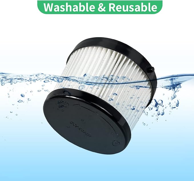 4 Pack DCV5011H HEPA Filter Compatible with DEWALT DCV501HB Cordless Handheld Vacuum, with 8 Foam Sleeve Filters & 1 Brush