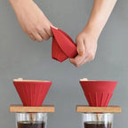 Silicone Coffee Dripper Collapsible Coffee Filter Foldable Silicone Coffee Dripper Portable Reusable Brewing Tool for Travel Camping Office Home Free Lightweight Easy Clean (Red)