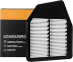 Engine Air Filter Compatible with Honda Accord 2008-2012, Crosstour 2012-2015 L4 2.4L Models | Direct Replacement for Part #17220-R40-A00