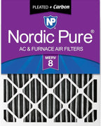 Nordic Pure 16x24x4 (Actual Size: 15 3/8 x 23 3/8 x 3 5/8) Pleated Plus Carbon Air Filters MERV 8 1 Pack
