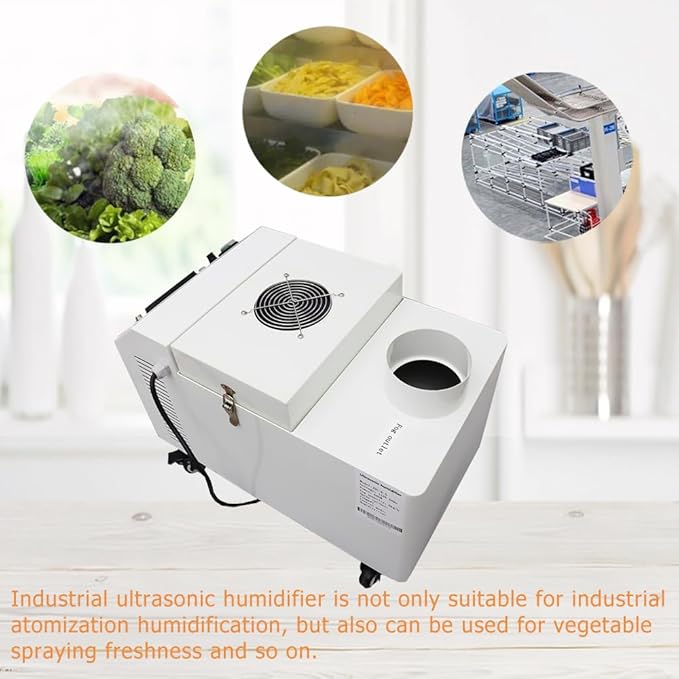 Industrial Ultrasonic Humidifier Cooler Sprayer 6kg/h Portable Continuous Cool Mist Maker Humidifier Commercial with Humidistat and Remote Sensor for Greenhouse Large Room