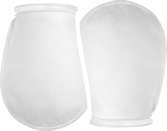 Wave Point 7 Inch Ring Filter Socks 200 Micron - Aquarium Felt Filter Bags - 7 Inch Ring by 16 Inches Long - Fits Eshopps and Aqueon (4 pk)