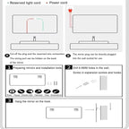 Bathroom Mirror with LED Lights，LED Bathroom Mirror，Smart Lighted Bathroom Mirror for Wall，Energy-Saving LED Smart Mirrors，with Demister Pad，Three-Color Light(H50*W70cm/H19.7*W27.6IN)