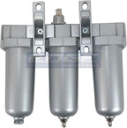 3 STAGE, INDUSTRIAL GRADE IN-LINE COALESCING FILTER & DESICCANT AIR DRYER COMBINATION WITH METAL BOWLS FOR SPRAY GUN EQUIPMENT PAINT BOOTH COMPRESSOR, PLASMA CUTTER (1/2" MANUAL DRAIN)