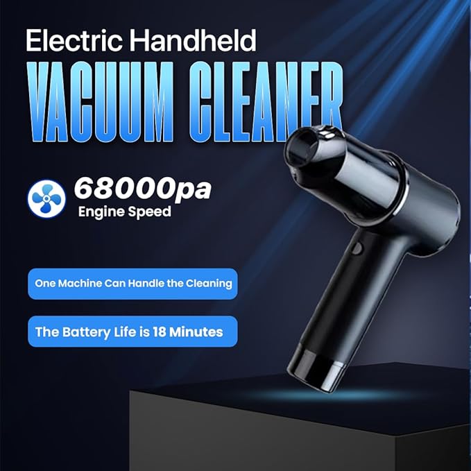 Nazarian 2-in-1 Mini Handheld Vacuum Cleaner with Air Blower Duster | USB Rechargeable Portable Car Vacuum for Home, Office, Keyboard & Interior Cleaning | Car Cleaning Tools & Compact Design