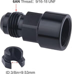 EVIL ENERGY 6AN Male to 3/8" Quick-Disconnect Female EFI Fuel Rail Fitting Aluminum 2PCS