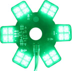 Air Cleaner LED Light 5" Truck Decorative Hex Style Air Filter Lamp for Peterbilt, Kenworth, Trailers, RVs', Campers Support IP67 12-24V Sold Individually (Green)
