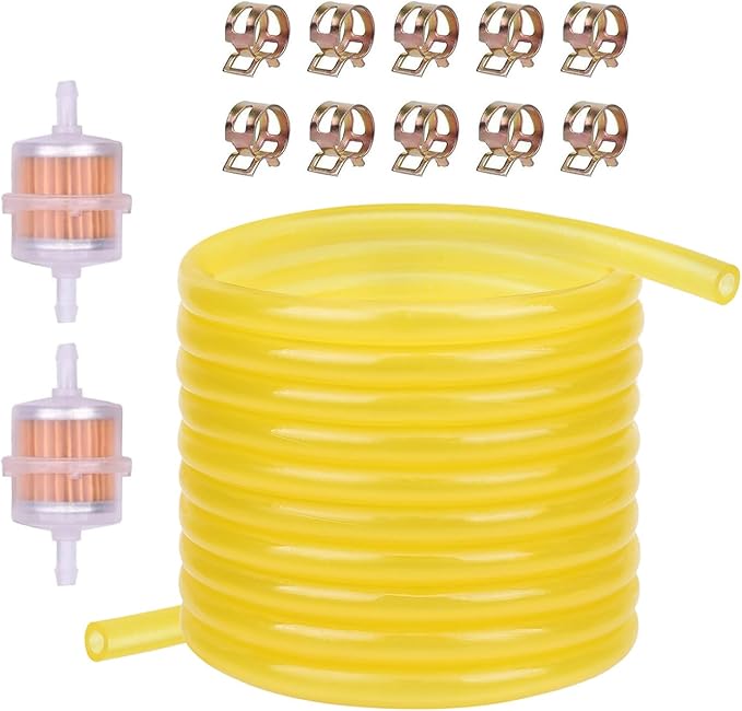 3/16 ID Fuel Line Hose 10FT + 2pcs Fuel Filter+10pcs Clamp For Honda GC135 GCV135 GC160 GCV160 GC190 Lawn Mower 95001-45003-60M Small Engines Generators X120 GX160 GX120 GX100 GX200 GX390