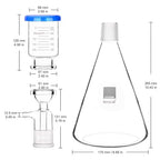stonylab Glass Filtration Apparatus, Borosilicate Glass Vacuum Filtration Assembly Filter Kit with 2000 ml Filtering Flask and 300 ml Graduated Funnel