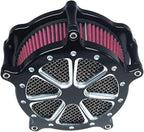 Air Filter Intake Cnc Cut Air Cleaner Venturi Motorcycle Chrome Kit for Harley Dyna 2000 - 2017 Softail 2000 - 2015 Touring 2000 - 2007 Fitment - B (Red)