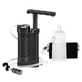 Portable Water Filter Pump, 0.01 Micron Manual Survival Water Purifier for Camping Hiking Backpacking Emergency, Fast Flow Removes Harmful Substances & Sediment (k8188 Black)