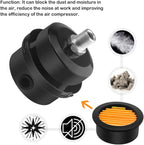 WMYCONGCONG 2 PCS 1/4" 12.5mm Air Compressor Silencer Filter Metal Air Compressor Intake Filter Noise Muffler Silencer (12.5mm) + 2 PCS Filter Element Replacement