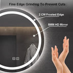 Vanity Mirror Round Illuminated LED Bathroom Mirror with Touch Sensor Switch Dimming Function Demister Pad 3 Colors Temperature Suitable for Vanity Bathroom Or Bedroom(31in)