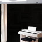96 Pack Allxinlog Absorb the echo Acoustic Foam Panel Wedge Studio Soundproofing Wall Tiles 12" X 12" X 1" (96-BLACK)
