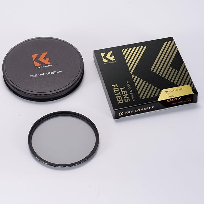 K&F CONCEPT 62mm Black Diffusion 1/2 Filter Mist Cinematic Effect Lens Filter with 28 Multi-Layer Coatings Waterproof/Scratch Resistant for Video/Vlog/Portrait Photography (Nano-X Series)