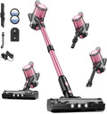 Cordless Vacuum Cleaner, 38Kpa Powerful Stick Vacuum Cleaner with 45mins Rechargeable Battery, LED Anti-Tangle Brush, 8-in-1 Handheld Vacuum Cleaners for Home/Pet Hair/Carpets/Floors, N506