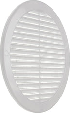 Vent Systems 8" Inch (Opening Dimensions) White Soffit Vent Cover - Plastic Round Air Vent Grille - Built-in Mesh Screen - HVAC Register Louver for Bathroom, Home, Kitchen