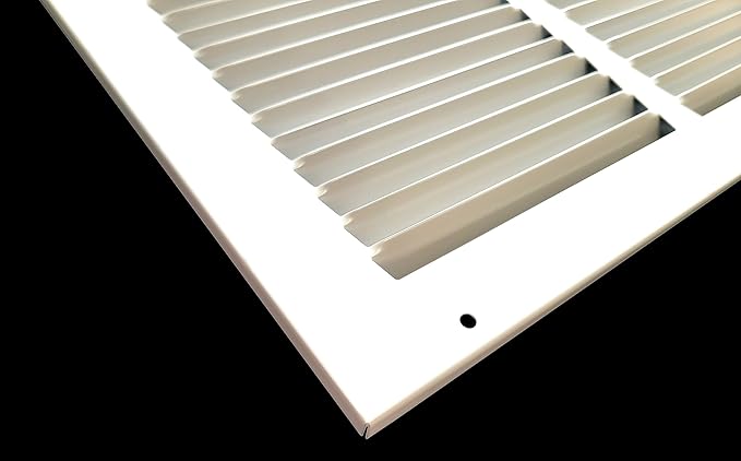 [2 Pack] Fits 24x6 Duct Opening | Steel Return Air Grille by Handua | Vent Cover Grill for Sidewall and Ceiling | White | HVAC Cold Air Intake Grille | Outer Dimensions: 25.75"W X 7.75"