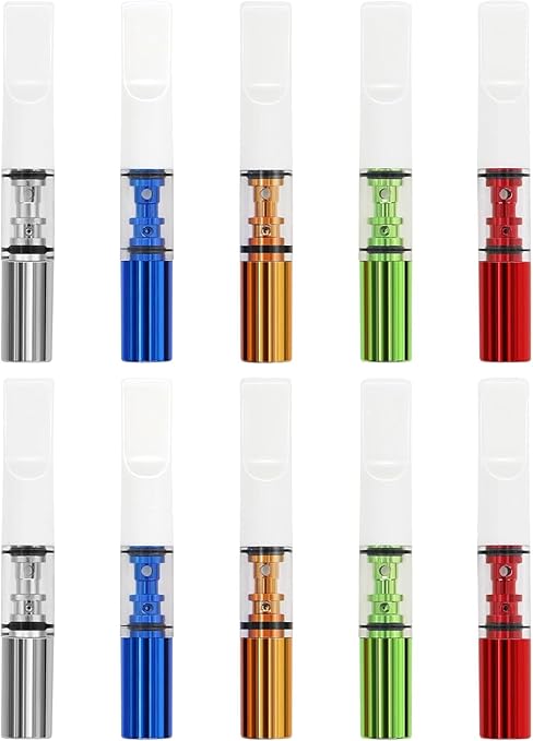Cigarette Filters Color Plating 10pcs Cigarette Holder Reusable Clean Tar Tobacco Filter with Multi-Filtering for Standard Size Cigarettes Ø8mm,Slim Cigarettes Ø6mm and Ø5mm