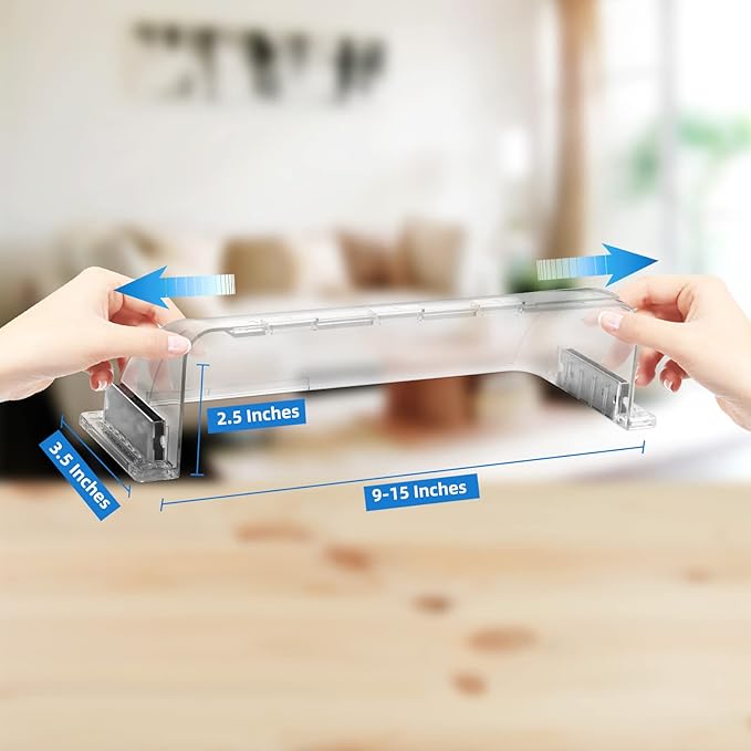 4 Pack Adjustable Air Vent Deflector, 9”-15” Transparent Deflector for Ceiling Registers, Floor, Sidewall (4)