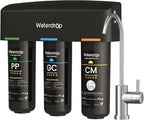 Waterdrop TSB-CM Under Sink Water Filter System Reduce Chloramine, Chlorine for CA, FL and Washington, D.C., Under Sink Water Filtration System with Brushed Nickel Faucet,NSF/ANSI 42 Certified Element