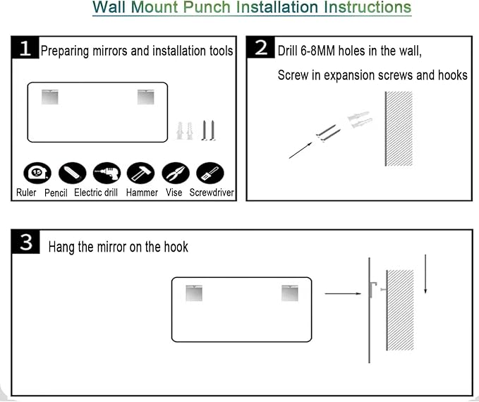 Smart Lighted Bathroom Mirror for Wall，Bathroom Mirror with LED Lights，Energy-Saving LED Smart Mirrors，LED Mirror for Bathroom，with Demister Pad and Smart Touch Switch(H75*W100cm/H29.5*W39.4IN)
