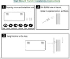 Smart Lighted Bathroom Mirror for Wall，Bathroom Mirror with LED Lights，Energy-Saving LED Smart Mirrors，LED Mirror for Bathroom，with Demister Pad and Smart Touch Switch(H60*W80cm/H23.6*W31.5IN)