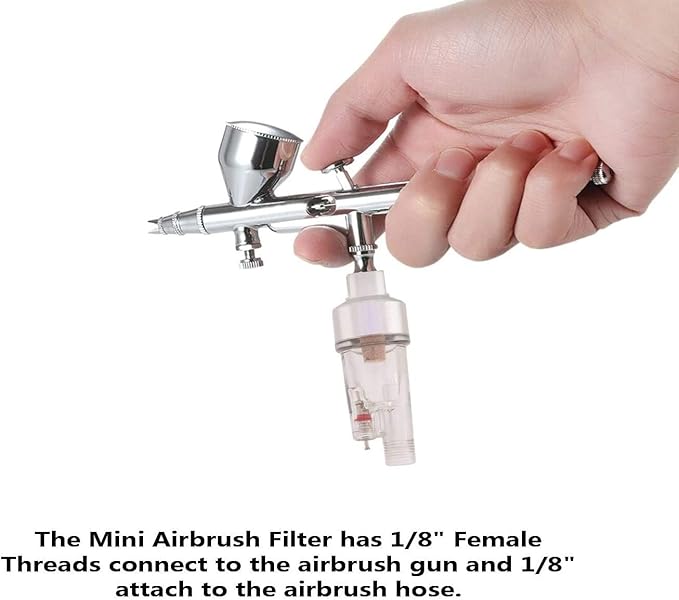 ABESTAIR Airbrush Filter in-line Water Moisture Trap Mini Air Filter Water Oil Separator with 1/8" Threads