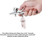 ABESTAIR Airbrush Filter in-line Water Moisture Trap Mini Air Filter Water Oil Separator with 1/8" Threads