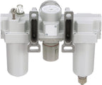PneumaticPlus SAU400-N06G-MEP Compressed Air Filter Regulator Lubricator Combo 3/4" NPT - Metal Bowl, Manual Drain, Bracket, Gauge