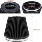 KYOSTAR Universal 6" (152mm) High-Flow Air Filter, Reusable Cone Cold Air Intake, High Performance, Washable, Clamp-On Car High Flow Air Kit, Flange Diameter: 6 Inch, Filter Height: 6.2 Inch, Black