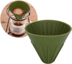 Silicone Coffee Dripper Collapsible Coffee Filter Foldable Portable Reusable Travel Camping Office Home Free Lightweight Easy Brew (Green)