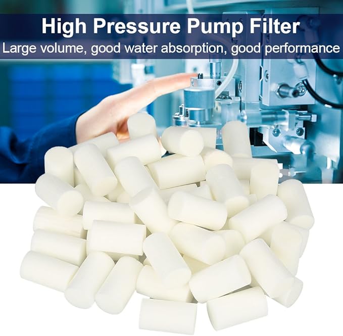 Fdit 50 Pcs Pump Filter Part Electric High Pressure Water Filters for Compressor Air Compressor System
