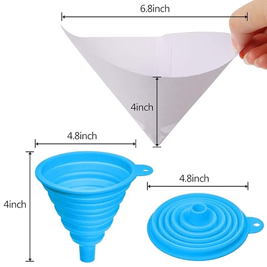 JANYUN 100Pcs Paint Filter, 190 Micron Resin Filter Disposable Paint Strainers for Automotive Spray Paint, Art Painting Cooking Oil Filter with Cone Silicone Funnel Filter