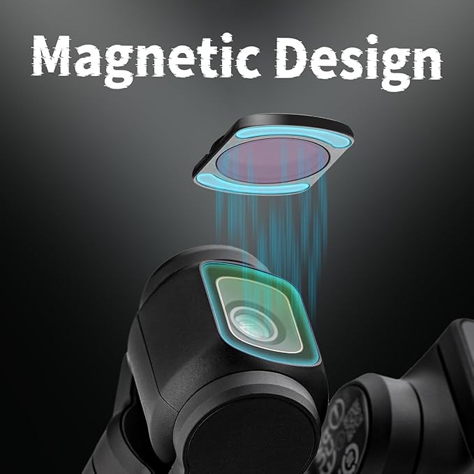Haoge Magnetic Filters Set for DJI Osmo Pocket 3,Includes CPL,ND2-32,1/4 Black Diffusion,and Screen Protector,Multi-Coated Optical Glass,Filter kit Vlog Video Accessory