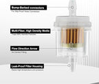 12pcs 1/4 Inch Gas Inline Fuel Filter Compatible with MTD Kohler Kawasaki John Dere Birgs & Straton Taotao Scooter ATV Motorcycle Small Engine Generator Lawn Mower Universal Fuel Filter
