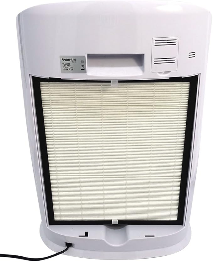 OdorStop HEPA Air Purifier with H13 HEPA Filter, Active Carbon, Multi-Speed, Sleep Mode and Timer (OSAP3600, Bright White)