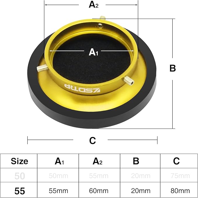 Carburetor Carb Velocity Stack Air Filter Cleaner Modified Trumpet Aluminum Alloy with Sponge Filter Steel Mesh for PWK32-34mm Short Style Fast Intake Suggest for Small Displacement (Gold, 55mm)