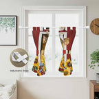 Cows Sunflowers Bedroom Curtains 63 Inch Length, Window Curtains Tab Top, Spring Floral Bees Farmhouse Barn Light Filtering Window Treatments Drapes 42"x63" 2 Panel